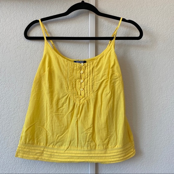 OLD NAVY ANNA BANANA CAMI EMBROIDERED YELLOW TANK - Picture 1 of 7